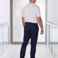 Winning Spirit  Mens Semi-elastic Waist Tie Solid Colour Scrub Pants (M9710)