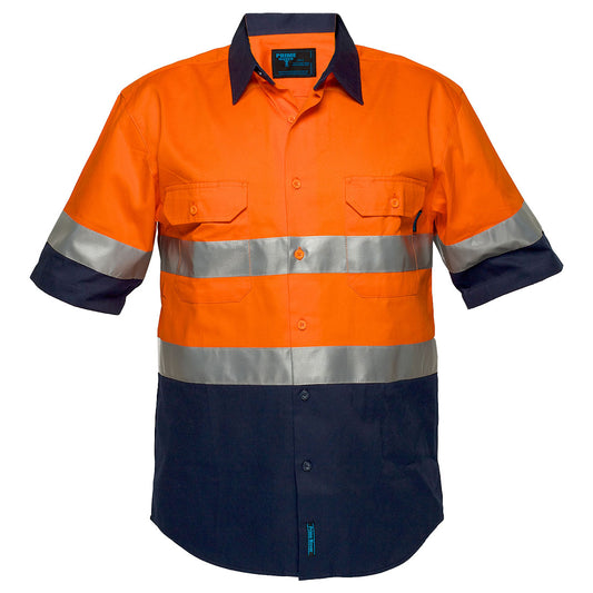 Portwest Hi-Vis Two Tone Regular Weight Short Sleeve Shirt with Tape (MA102)