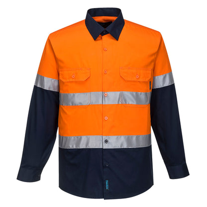 Portwest Hi-Vis Two Tone Lightweight Long Sleeve Shirt with Tape (MA801)