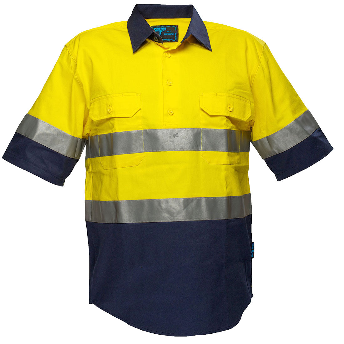 Portwest Hi-Vis Two Tone Regular Weight Short Sleeve Closed Front Shirt with Tape (MC102)