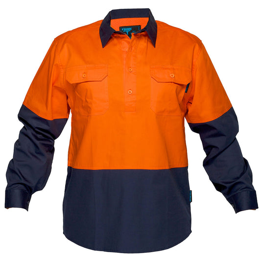 Portwest Hi-Vis Two Tone Lightweight Long Sleeve Closed Front Shirt (MC801)