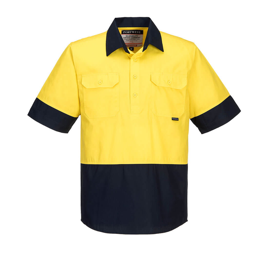 Portwest Hi-Vis Two Tone Lightweight Short Sleeve Closed Front Shirt (MC802)