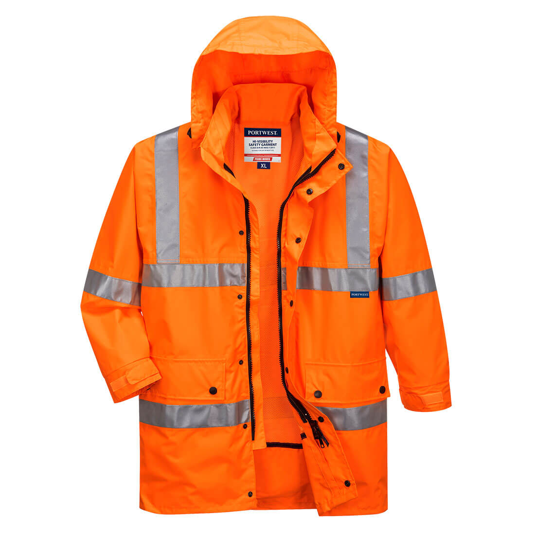 Portwest Argyle Full Hi-Vis Rain Jacket with Tape (MF306)