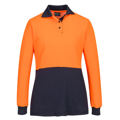 Portwest Hi-Vis Women's Cotton Comfort D Contrast Polo L/S (ML213)