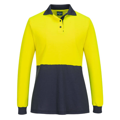 Portwest Hi-Vis Women's Cotton Comfort D Contrast Polo L/S (ML213)