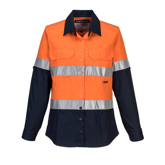 Portwest Women's 2 Tone Lightweight Long Sleeve Shirt with Tape (ML808)