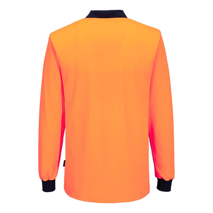 Portwest Hi-Vis Cotton Comfort Contrast Class D Polo Shirt L/S (MP414)