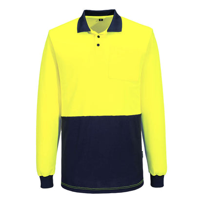 Portwest Hi-Vis Cotton Comfort Contrast Class D Polo Shirt L/S (MP414)