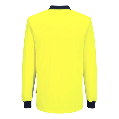Portwest Hi-Vis Cotton Comfort Contrast Class D Polo Shirt L/S (MP414)