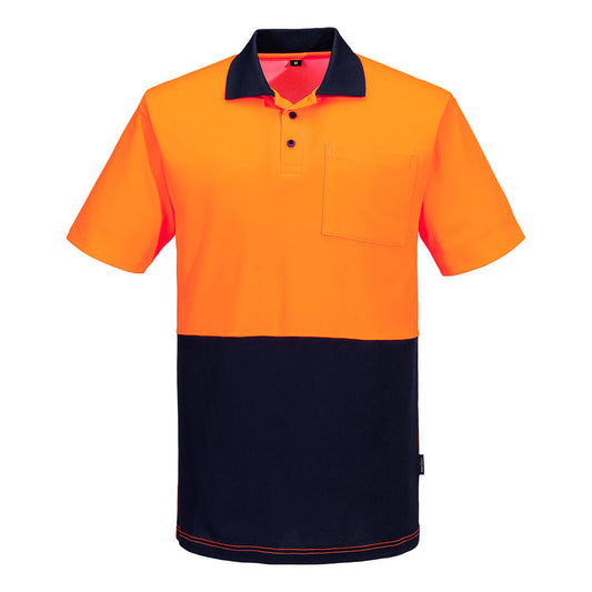 Portwest Hi-Vis Cotton Comfort Contrast Class D Polo Shirt S/S (MP415)