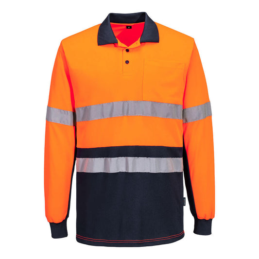 Portwest Hi-Vis Class D/N Contrast Polo shirt L/S (MP613)