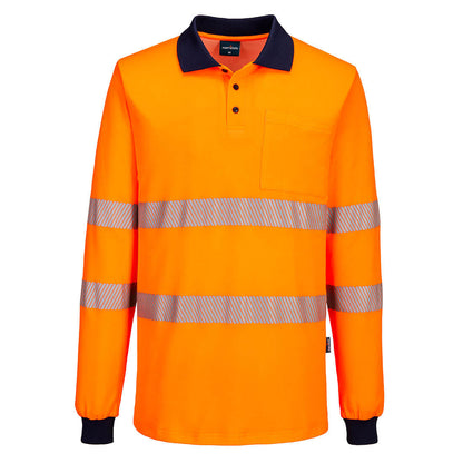 Portwest Hi-Vis Cotton Comfort Polo Shirt L/S (MP614)