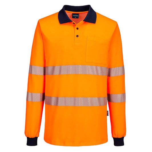 Portwest Hi-Vis Cotton Comfort Polo Shirt L/S (MP614)