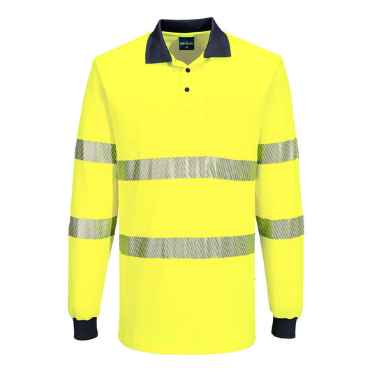 Portwest Hi-Vis Cotton Comfort Polo Shirt L/S (MP614)