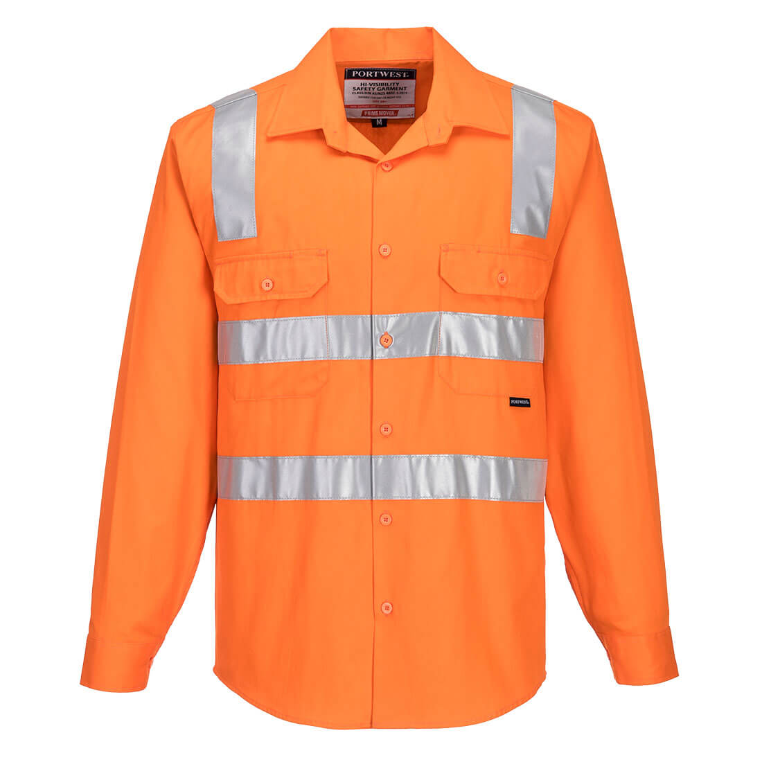 Portwest  Hi-Vis Regular Weight Long Sleeve Shirt with Tape over Shoulder (MS191)