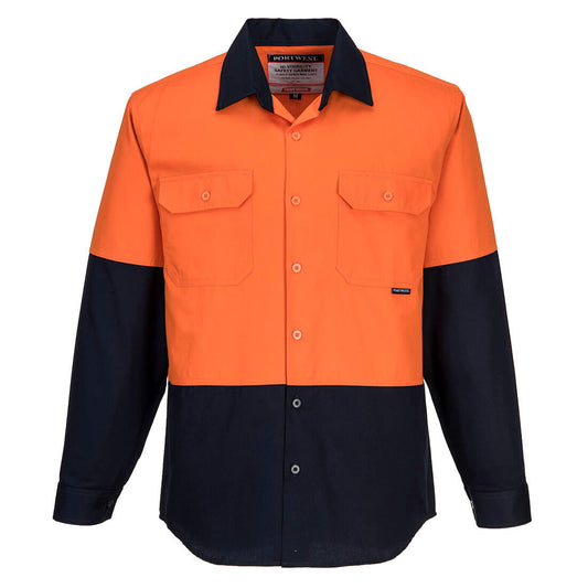 Portwest Hi-Vis Two Tone Regular Weight Long Sleeve Shirt (MS901)