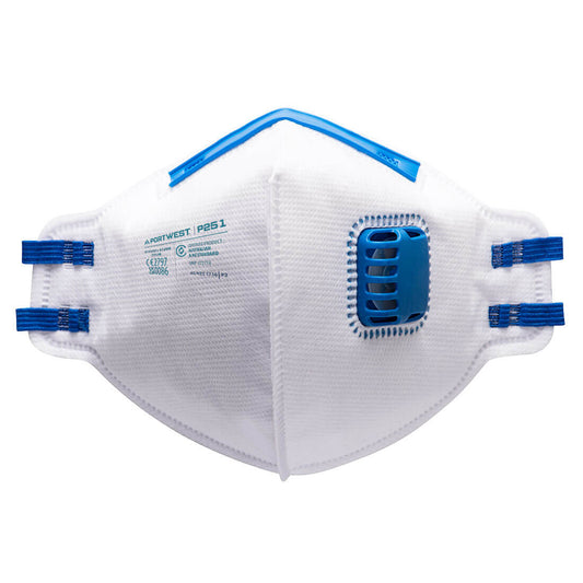 Portwest FFP2 Valved Dust Mist Fold Flat Respirator (Pk20) (P251)