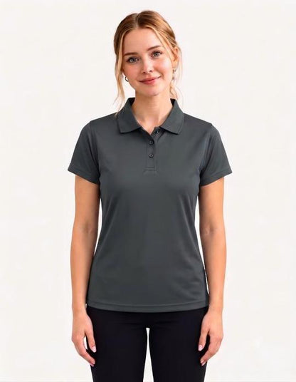 Be Seen Ladies Plain Polo Shirt With Herringbone Tape At Neck (The Piranha)-Clearance