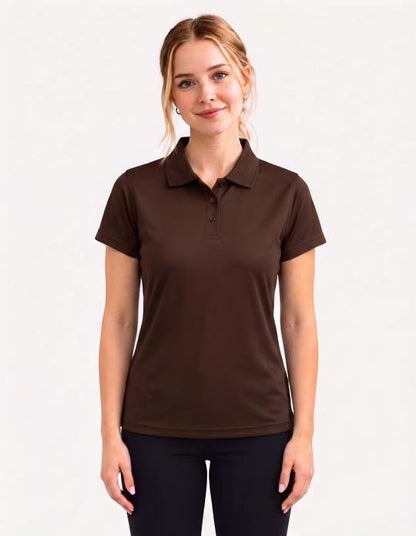 Be Seen Ladies Plain Polo Shirt With Herringbone Tape At Neck (The Piranha)-Clearance