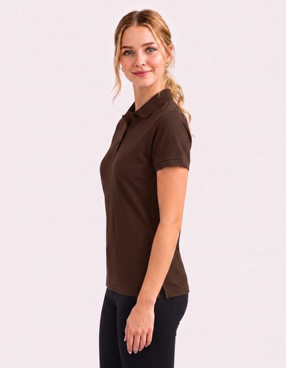 Be Seen Ladies Plain Polo Shirt With Herringbone Tape At Neck (The Piranha)-Clearance