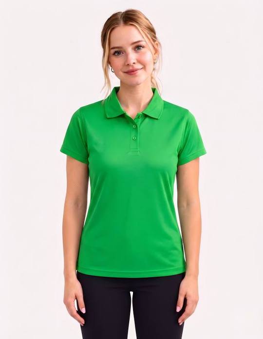 Be Seen Ladies Plain Polo Shirt With Herringbone Tape At Neck (The Piranha)-Clearance