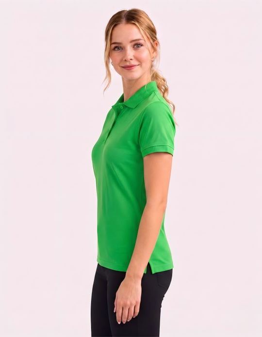 Be Seen Ladies Plain Polo Shirt With Herringbone Tape At Neck (The Piranha)-Clearance