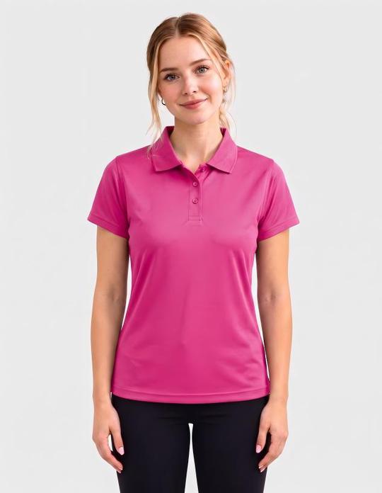 Be Seen Ladies Plain Polo Shirt With Herringbone Tape At Neck (The Piranha)-Clearance