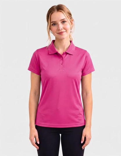 Be Seen Ladies Plain Polo Shirt With Herringbone Tape At Neck (The Piranha)-Clearance