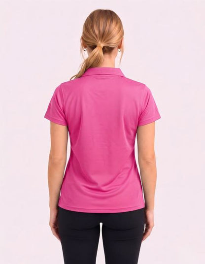 Be Seen Ladies Plain Polo Shirt With Herringbone Tape At Neck (The Piranha)-Clearance