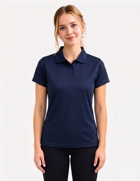 Be Seen Ladies Plain Polo Shirt With Herringbone Tape At Neck (The Piranha)