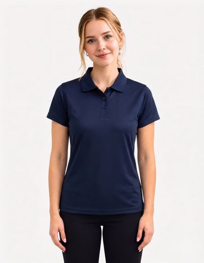 Be Seen Ladies Plain Polo Shirt With Herringbone Tape At Neck (The Piranha)