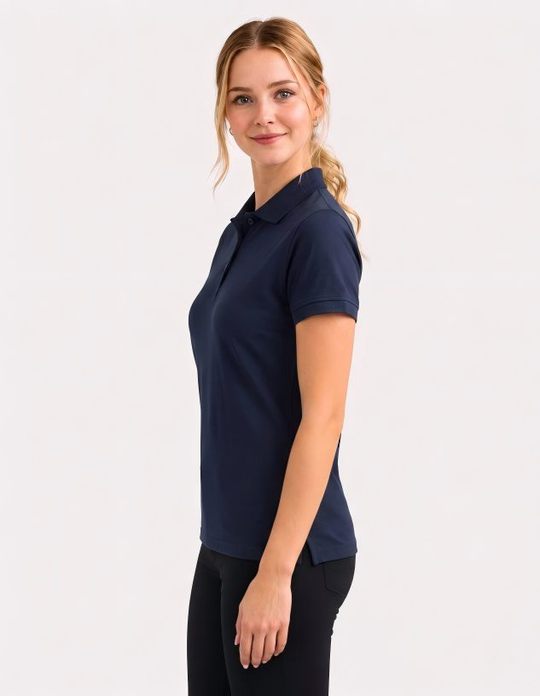 Be Seen Ladies Plain Polo Shirt With Herringbone Tape At Neck (The Piranha)