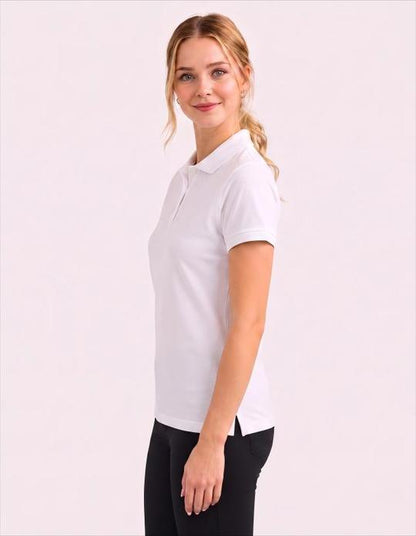 Be Seen Ladies Plain Polo Shirt With Herringbone Tape At Neck (The Piranha)