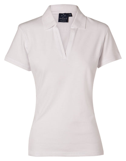 Winning Spirit Ladies' Short Sleeve Cotton/Elastane Polo 2st (4 colour)-(PS40)
