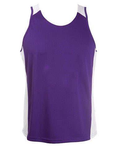 Australian Spirit-Aus Spirt Olympikool Mens Singlets 2nd ( 8 Colour )-Purple / White / S-Uniform Wholesalers - 5