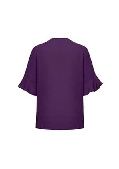 Biz Corporate Womens Aria Fluted Sleeve Blouse (RB966LS)-Clearance