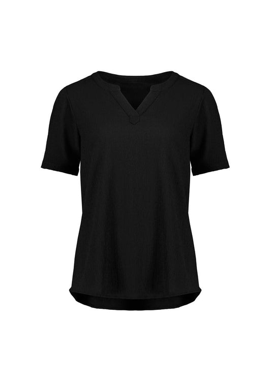 Biz Corporate Womens Ruché Short Sleeve Blouse (RU568LS)