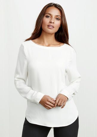 Biz Collection Womens Madison Boatneck Blouse-(S828LL)-Clearance