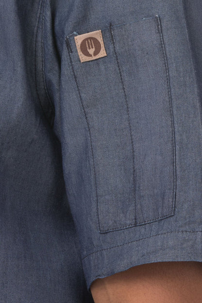 Chef Works Detroit Men's Short Sleeve Denim Shirt (SKS002)