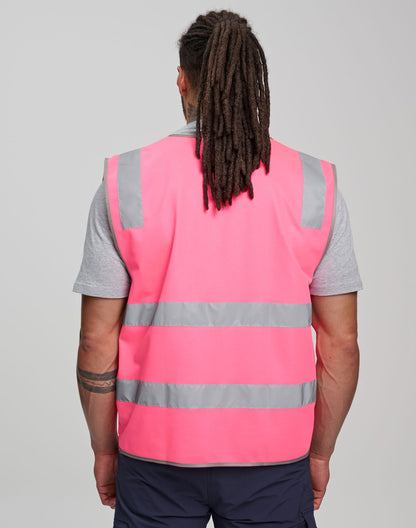 Winning Spirit Unisex Hi-vis Safety Vest With Id & Utility Pockets (SW04)