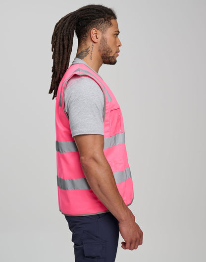 Winning Spirit Unisex Hi-vis Safety Vest With Id & Utility Pockets (SW04)