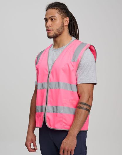 Winning Spirit Unisex Hi-vis Safety Vest With Id & Utility Pockets (SW04)