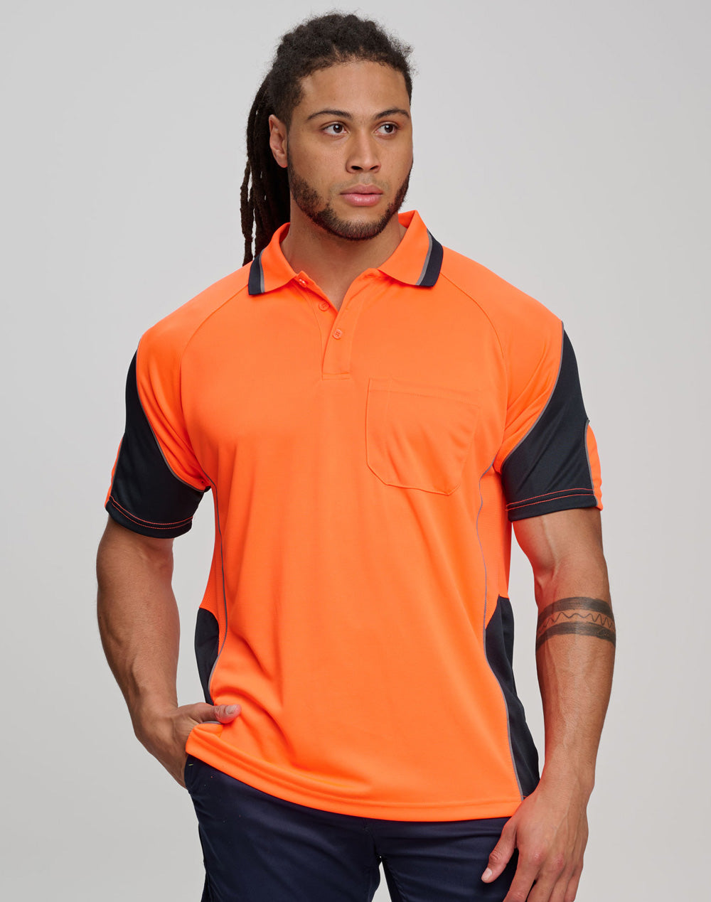 Winning-Spirit-CoolDry-Hi-Vis-Mini-Waffle-Safety-Polo