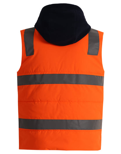 Winning Spirit Unisex Hi Vis Hooded Puffer Vest (SW93)