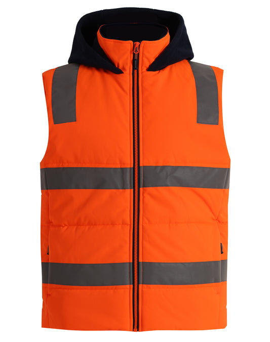 Winning Spirit Unisex Hi Vis Hooded Puffer Vest (SW93)