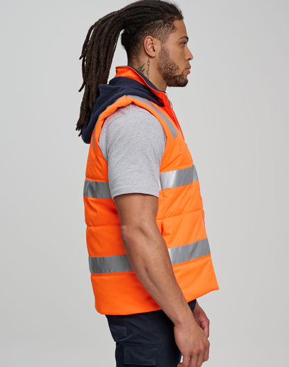 Winning Spirit Unisex Hi Vis Hooded Puffer Vest (SW93)