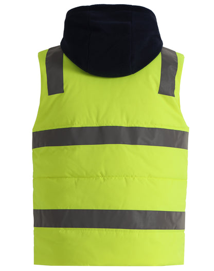 Winning Spirit Unisex Hi Vis Hooded Puffer Vest (SW93)