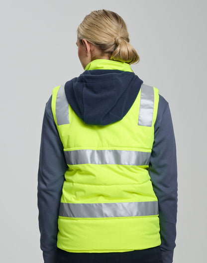 Winning Spirit Unisex Hi Vis Hooded Puffer Vest (SW93)