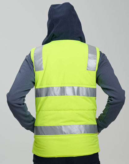 Winning Spirit Unisex Hi Vis Hooded Puffer Vest (SW93)