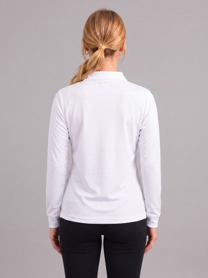 Be Seen Ladies Long Sleeve Plain Polo Shirt With Ribbed Cuffs (The Phoenix)